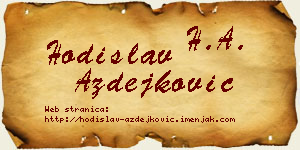 Hodislav Azdejković vizit kartica
